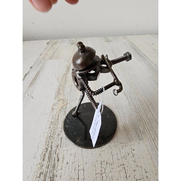 Kalifano frog violin band musical metal art bolts screw statue figurine unique m - Picture 4 of 8